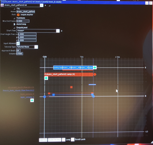 screenshot of Drool's Editor showing the .lvl Object named drums_short_pattern2.lvl